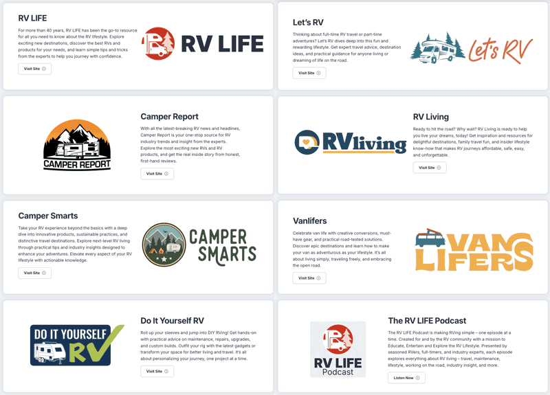 RV LIFE Content Sites